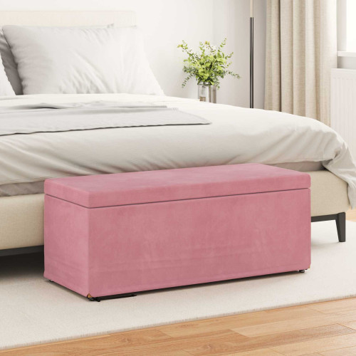 vidaXL Pall Rosa 101 x 41 x 40 cm Sammet och konstruerat trä