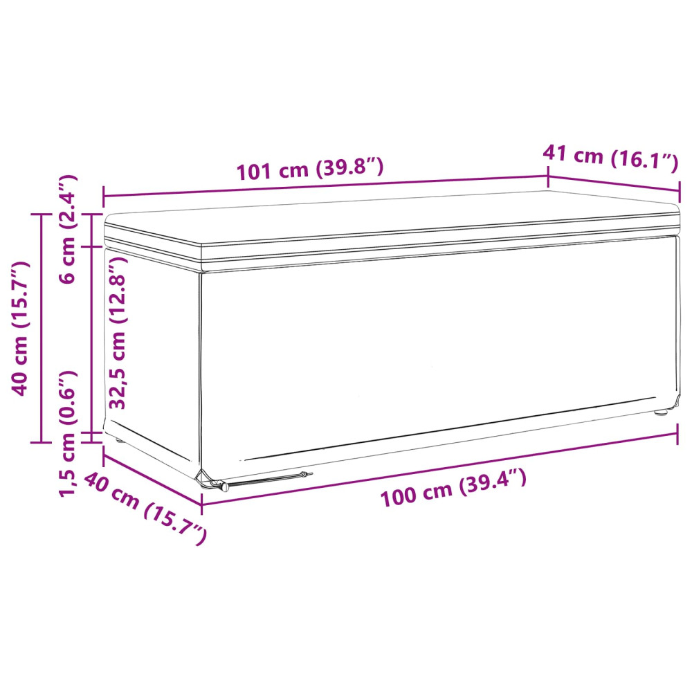 Produktbild för Pall Svart 101 x 41 x 40 cm Sammet och konstruerat trä