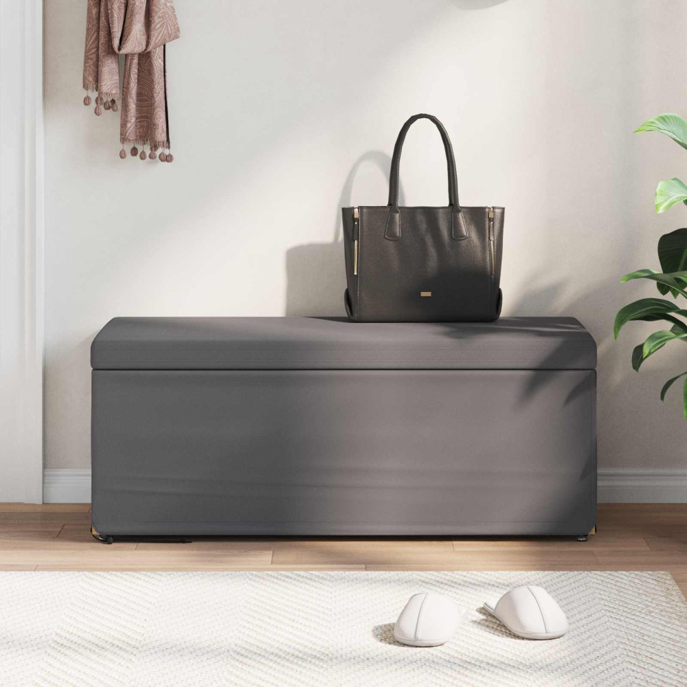 Produktbild för Pall Grå 101 x 41 x 40 cm Konstläder och konstruerat trä