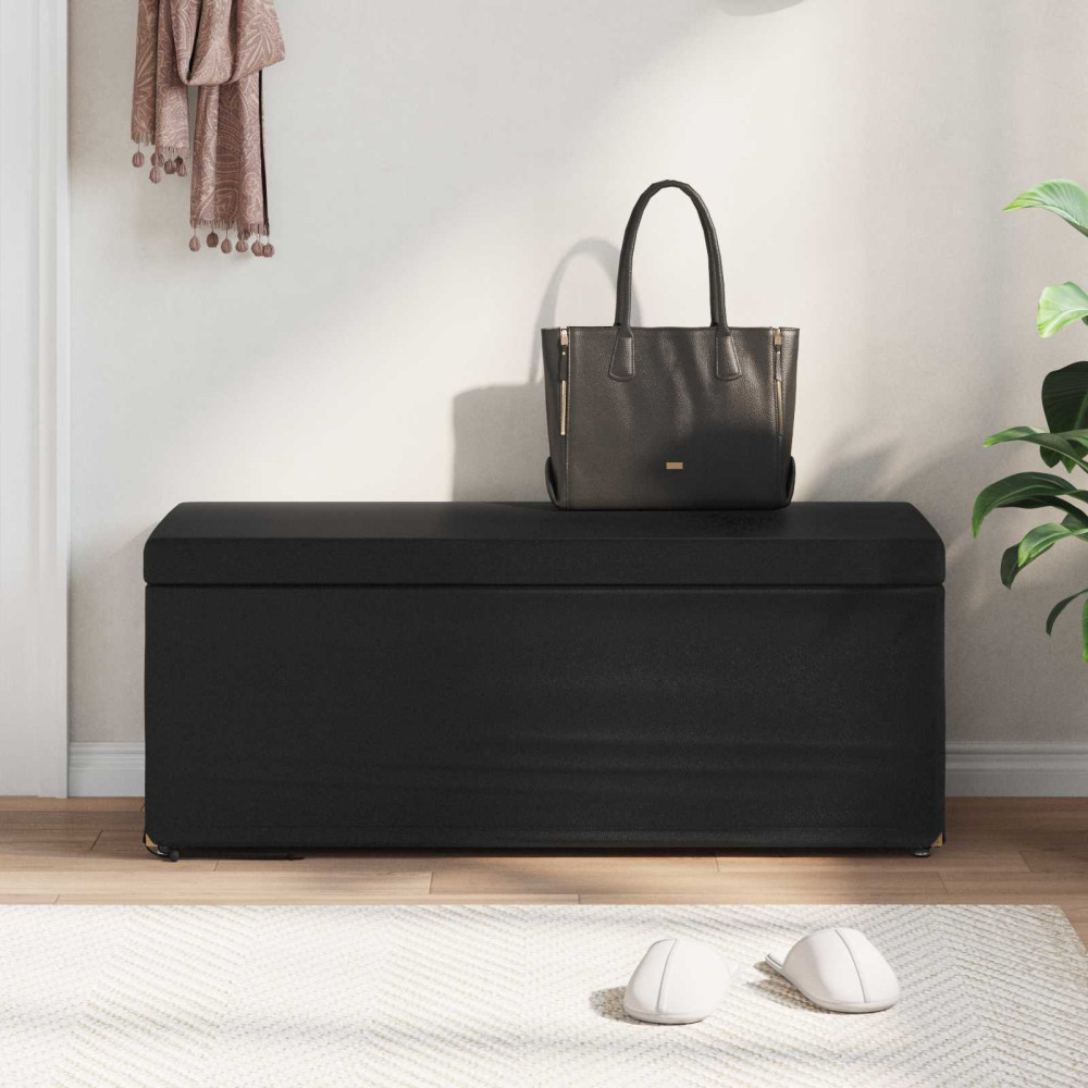 Produktbild för Pall Svart 101 x 41 x 40 cm Konstläder och konstruerat trä