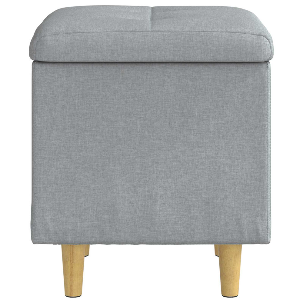 Produktbild för Ottoman med förvaring med kudde Ljusgrå 40 x 40 x 45 cm tyg