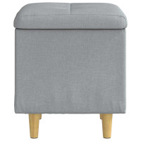 Produktbild för Ottoman med förvaring med kudde Ljusgrå 40 x 40 x 45 cm tyg