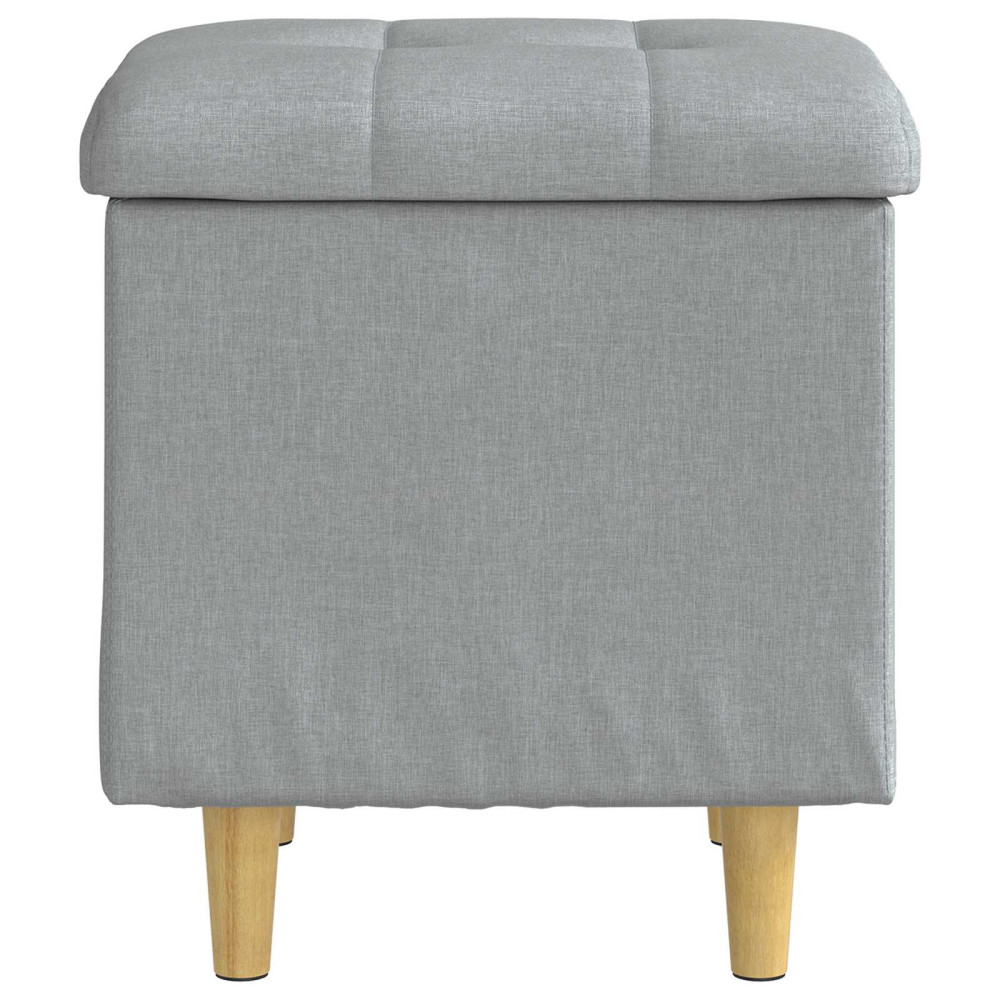 Produktbild för Ottoman med förvaring med kudde Ljusgrå 40 x 40 x 45 cm tyg