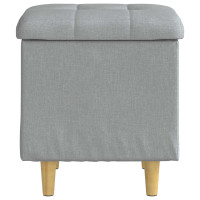 Produktbild för Ottoman med förvaring med kudde Ljusgrå 40 x 40 x 45 cm tyg