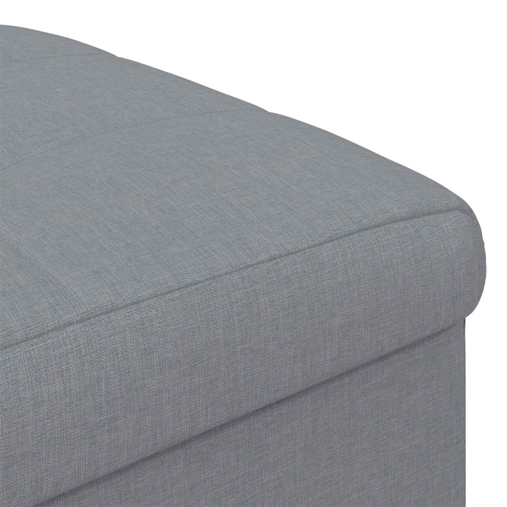 Produktbild för Ottoman med förvaring med kudde Ljusgrå 40 x 40 x 45 cm tyg