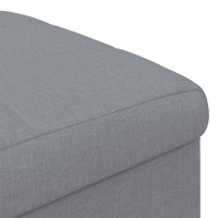 Produktbild för Ottoman med förvaring med kudde Ljusgrå 40 x 40 x 45 cm tyg