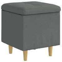 Produktbild för Förvaringspall med kudde Mörkgrå 40 x 40 x 45 cm tyg