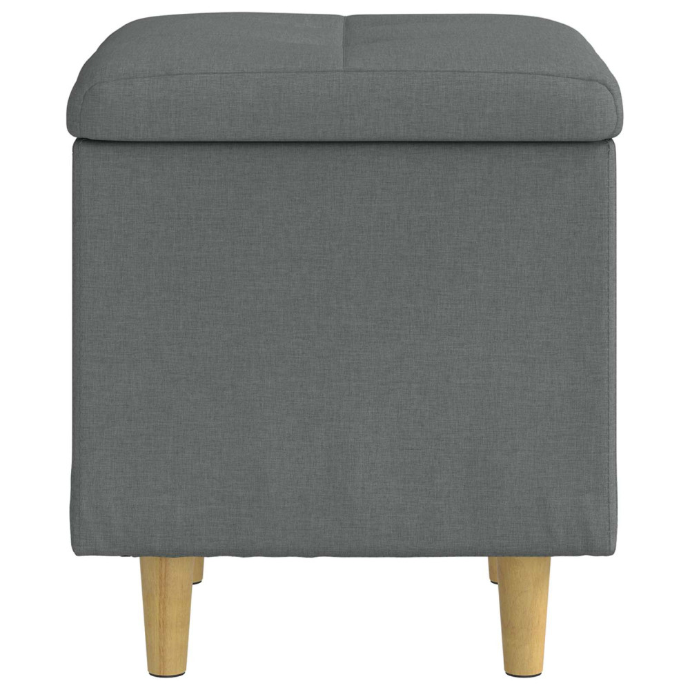 Produktbild för Förvaringspall med kudde Mörkgrå 40 x 40 x 45 cm tyg