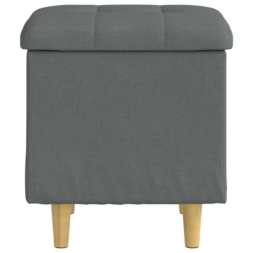 Produktbild för Förvaringspall med kudde Mörkgrå 40 x 40 x 45 cm tyg