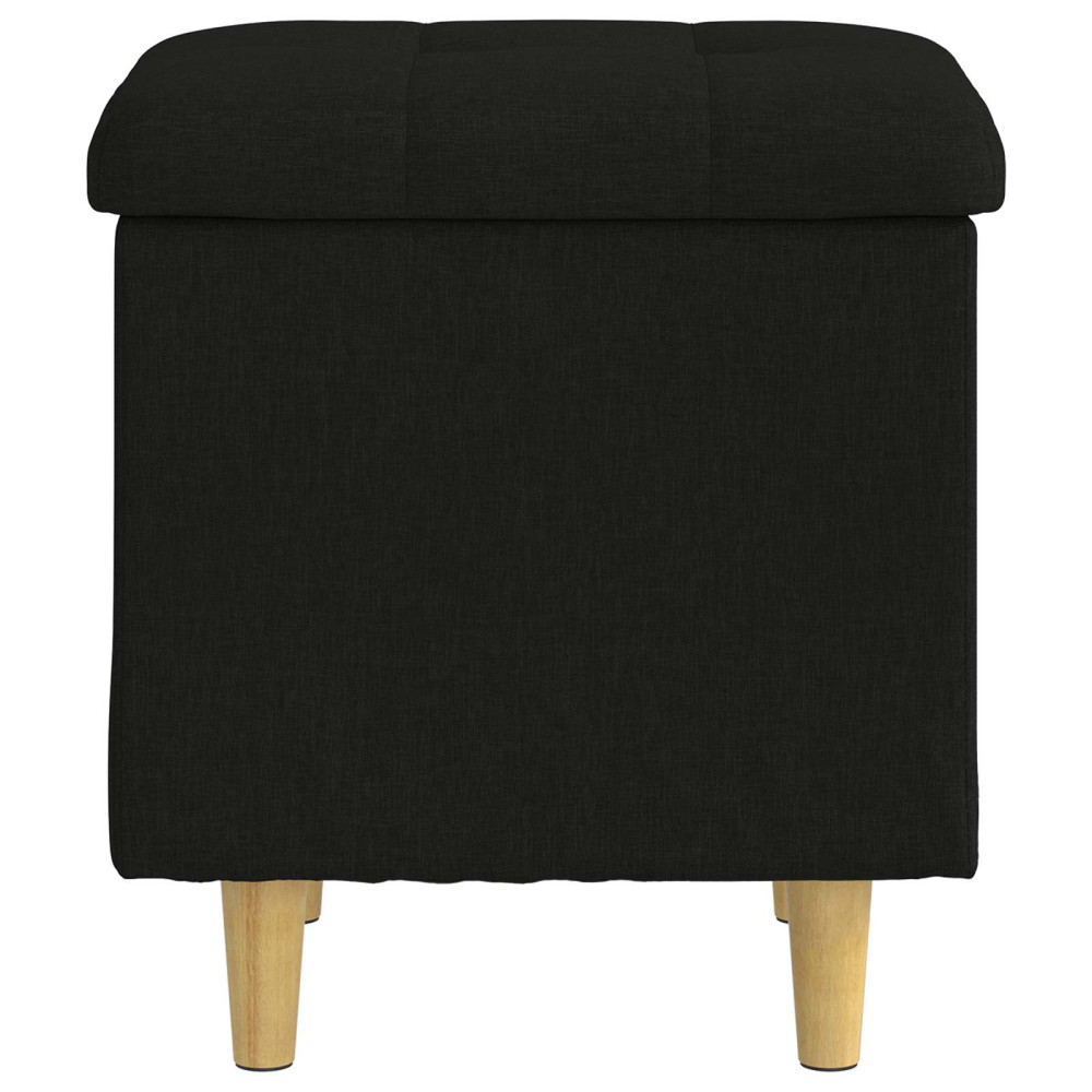 Produktbild för Förvaringspall med kudde Svart 40 x 40 x 45 cm tyg
