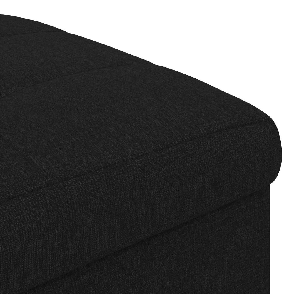 Produktbild för Förvaringspall med kudde Svart 40 x 40 x 45 cm tyg