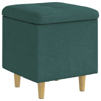 Produktbild för Förvaringspall med kudde Mörkgrön 40 x 40 x 45 cm tyg