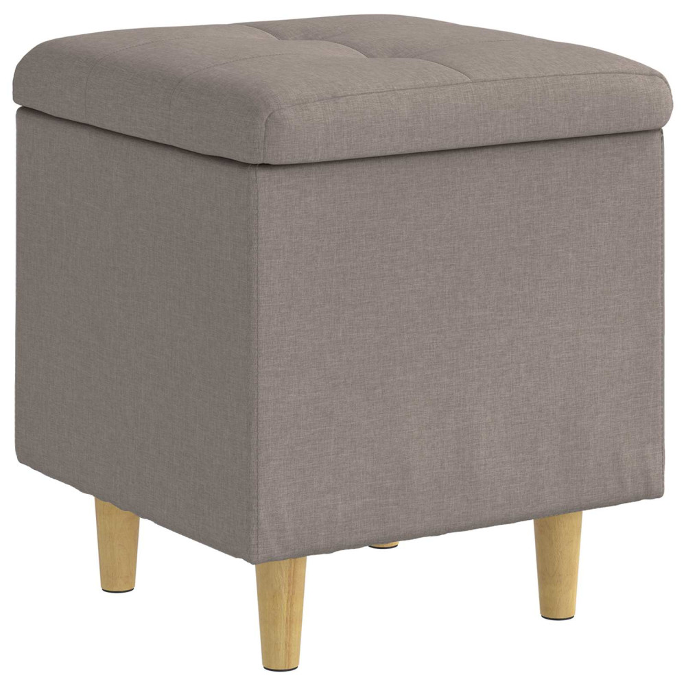 Produktbild för Förvaringspall med kudde Taupe 40 x 40 x 45 cm tyg