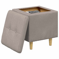 Produktbild för Förvaringspall med kudde Taupe 40 x 40 x 45 cm tyg