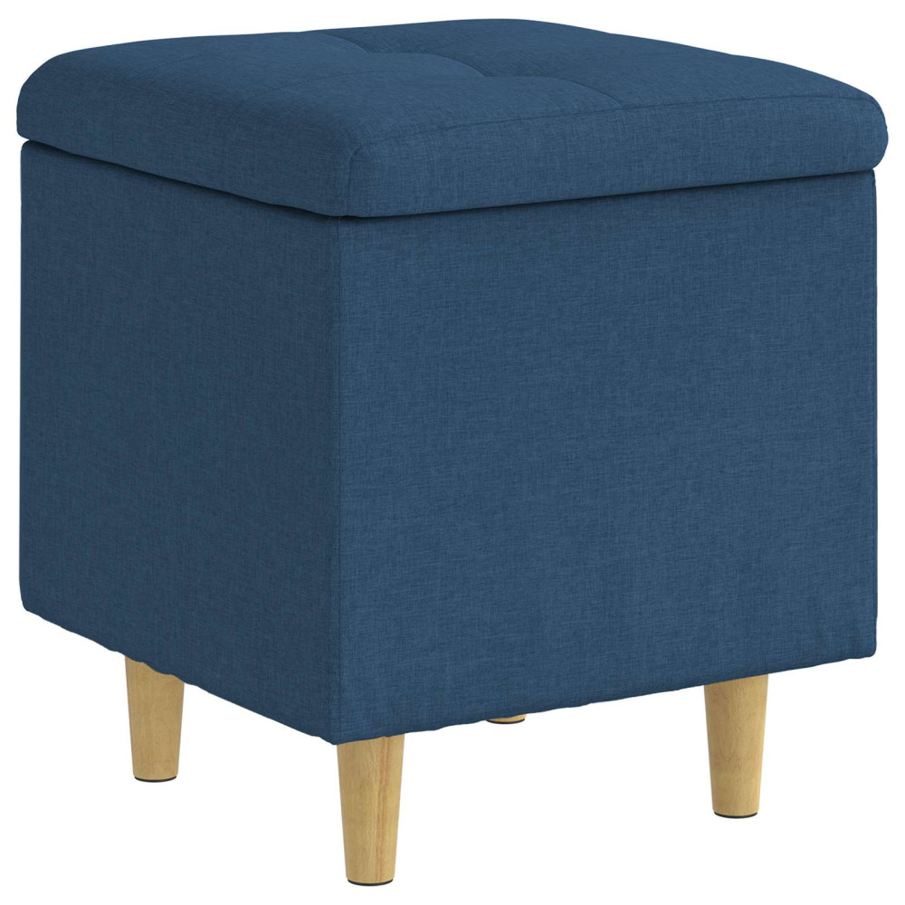 Produktbild för Förvaringspall med kudde Blå 40 x 40 x 45 cm tyg
