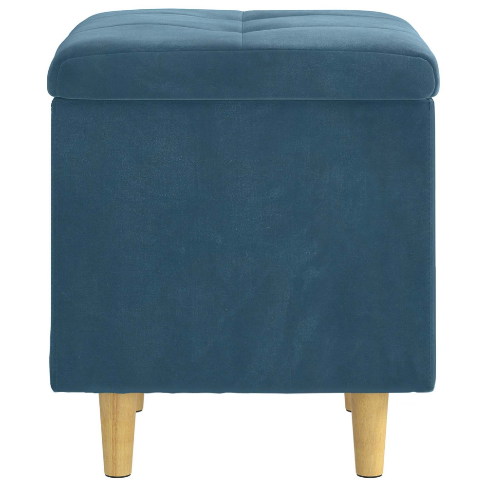 Produktbild för Förvaringspall med kudde Blå 40 x 40 x 45 cm Sammet