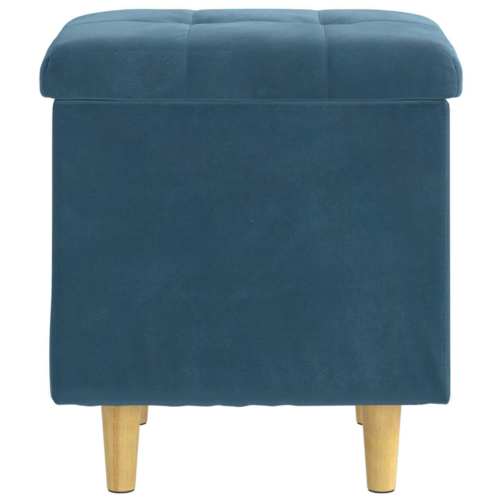 Produktbild för Förvaringspall med kudde Blå 40 x 40 x 45 cm Sammet