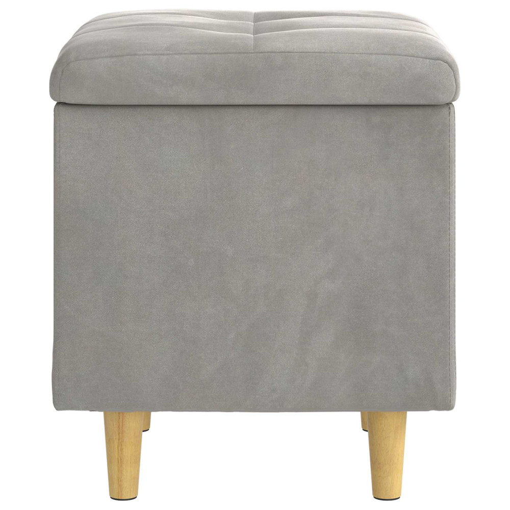 Produktbild för Förvaringspall med kudde Ljusgrå 40 x 40 x 45 cm Sammet