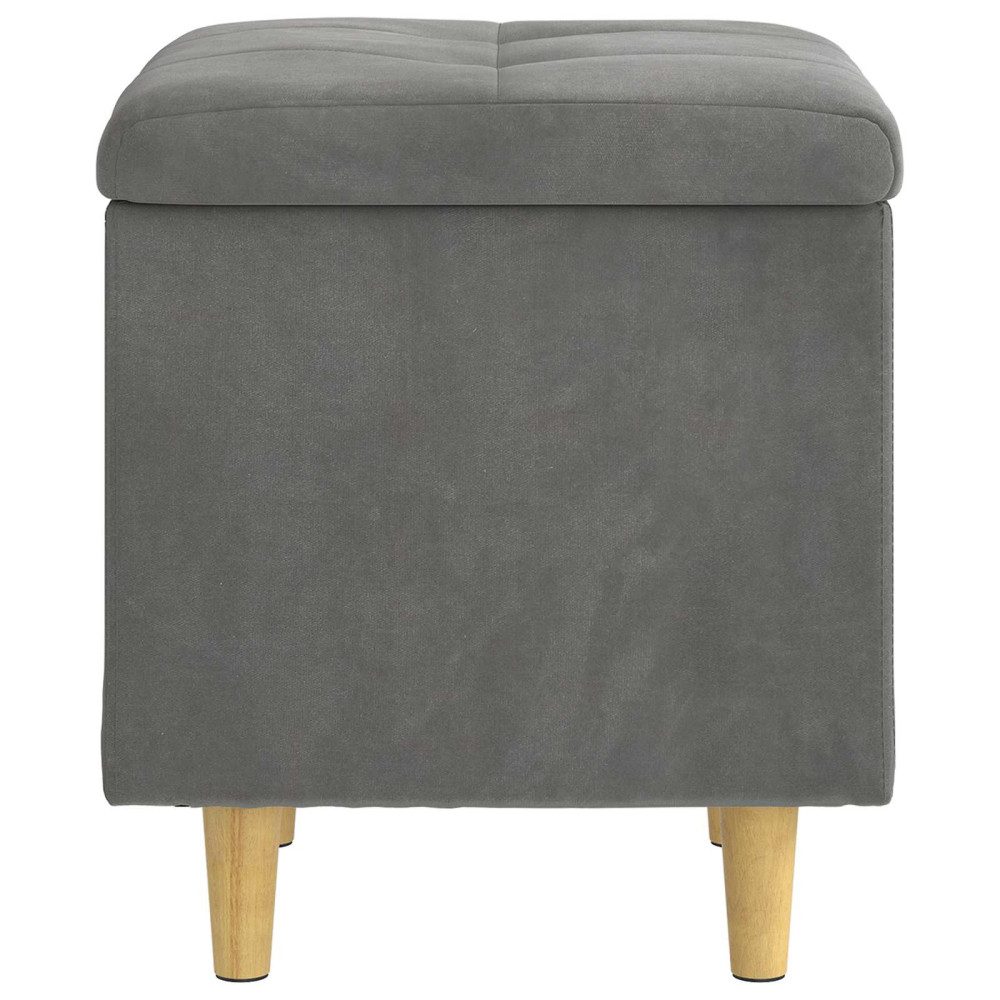 Produktbild för Förvaringspall med kudde Mörkgrå 40 x 40 x 45 cm Sammet