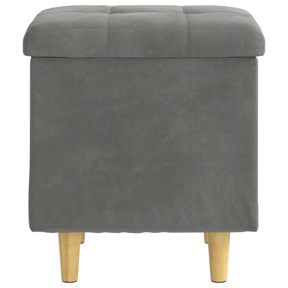 Produktbild för Förvaringspall med kudde Mörkgrå 40 x 40 x 45 cm Sammet