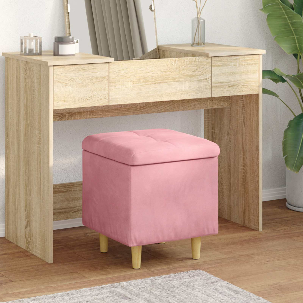 Produktbild för Ottoman med förvaring 40 x 40 x 45 cm Sammet