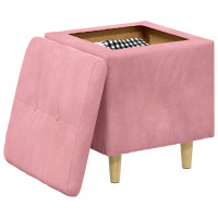Produktbild för Ottoman med förvaring 40 x 40 x 45 cm Sammet