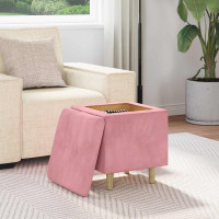 Produktbild för Ottoman med förvaring 40 x 40 x 45 cm Sammet