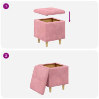 Produktbild för Ottoman med förvaring 40 x 40 x 45 cm Sammet