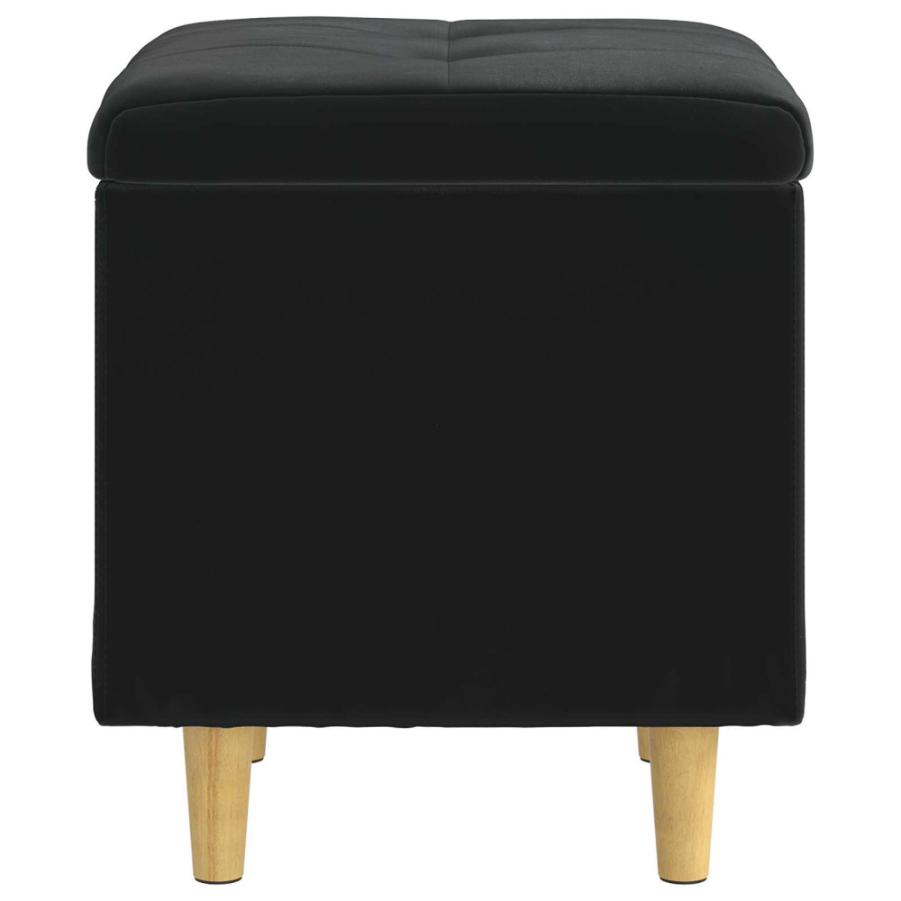 Produktbild för Förvaringspall med kudde Svart 40 x 40 x 45 cm Sammet