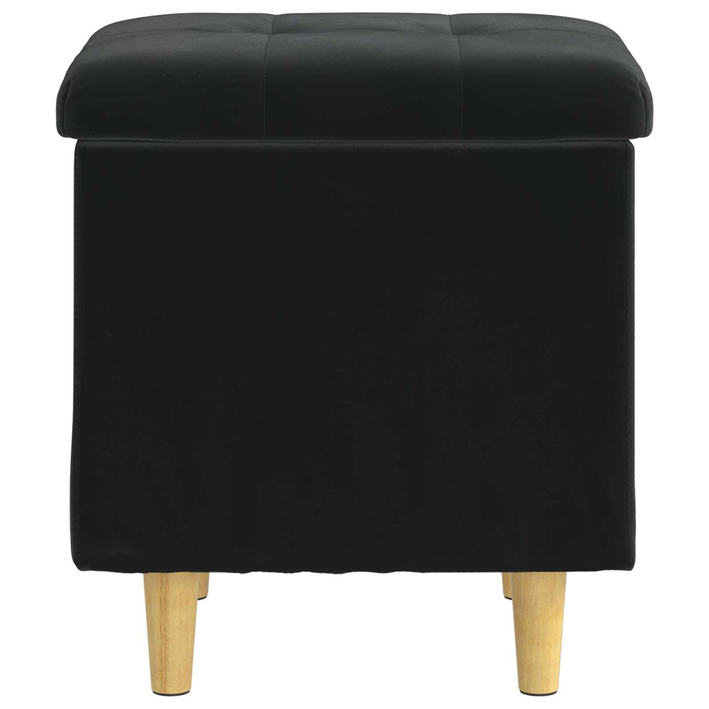 Produktbild för Förvaringspall med kudde Svart 40 x 40 x 45 cm Sammet