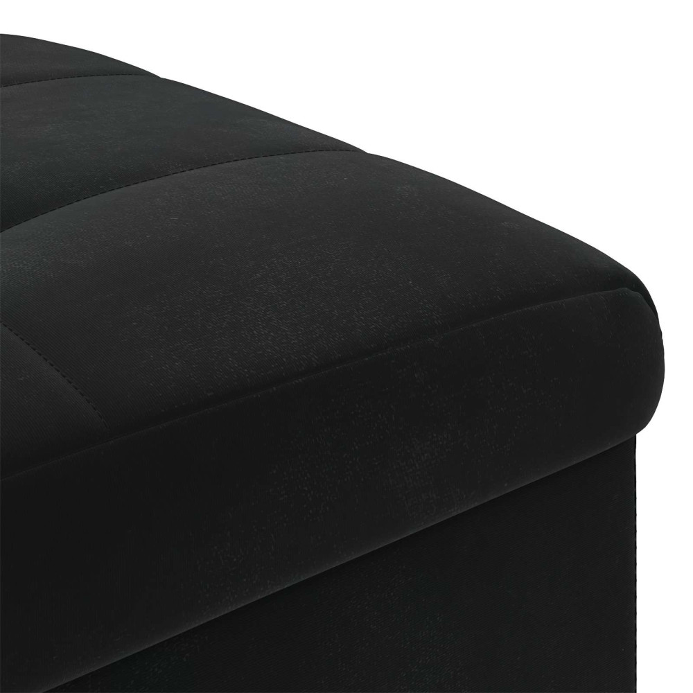 Produktbild för Förvaringspall med kudde Svart 40 x 40 x 45 cm Sammet