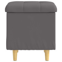 Produktbild för Förvaringspall med kudde Grå 40 x 40 x 45 cm Konstläder