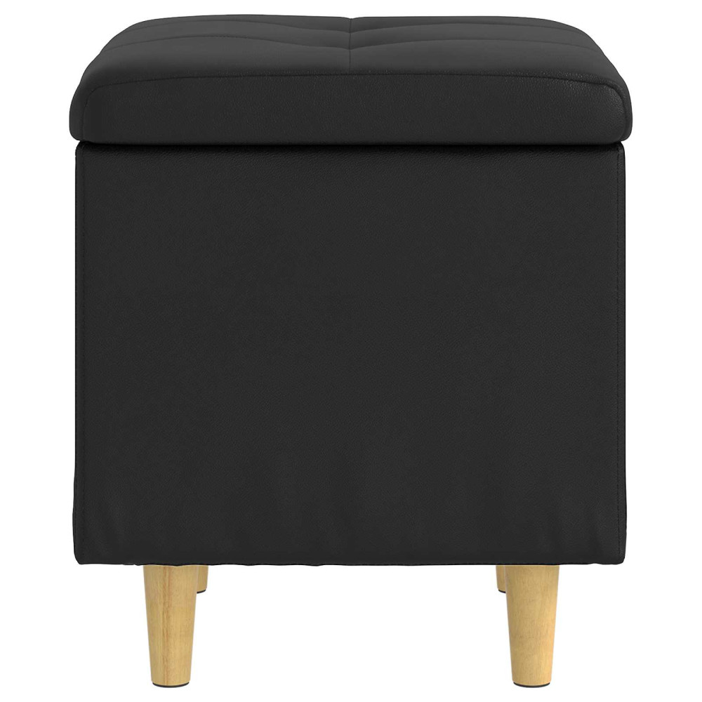 Produktbild för Förvaringspall med kudde Svart 40 x 40 x 45 cm Konstläder