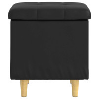 Produktbild för Förvaringspall med kudde Svart 40 x 40 x 45 cm Konstläder