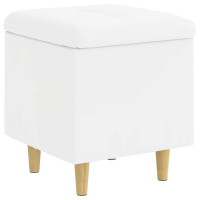 Produktbild för Förvaringspall med kudde Vit 40 x 40 x 45 cm Konstläder