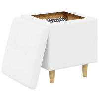 Produktbild för Förvaringspall med kudde Vit 40 x 40 x 45 cm Konstläder