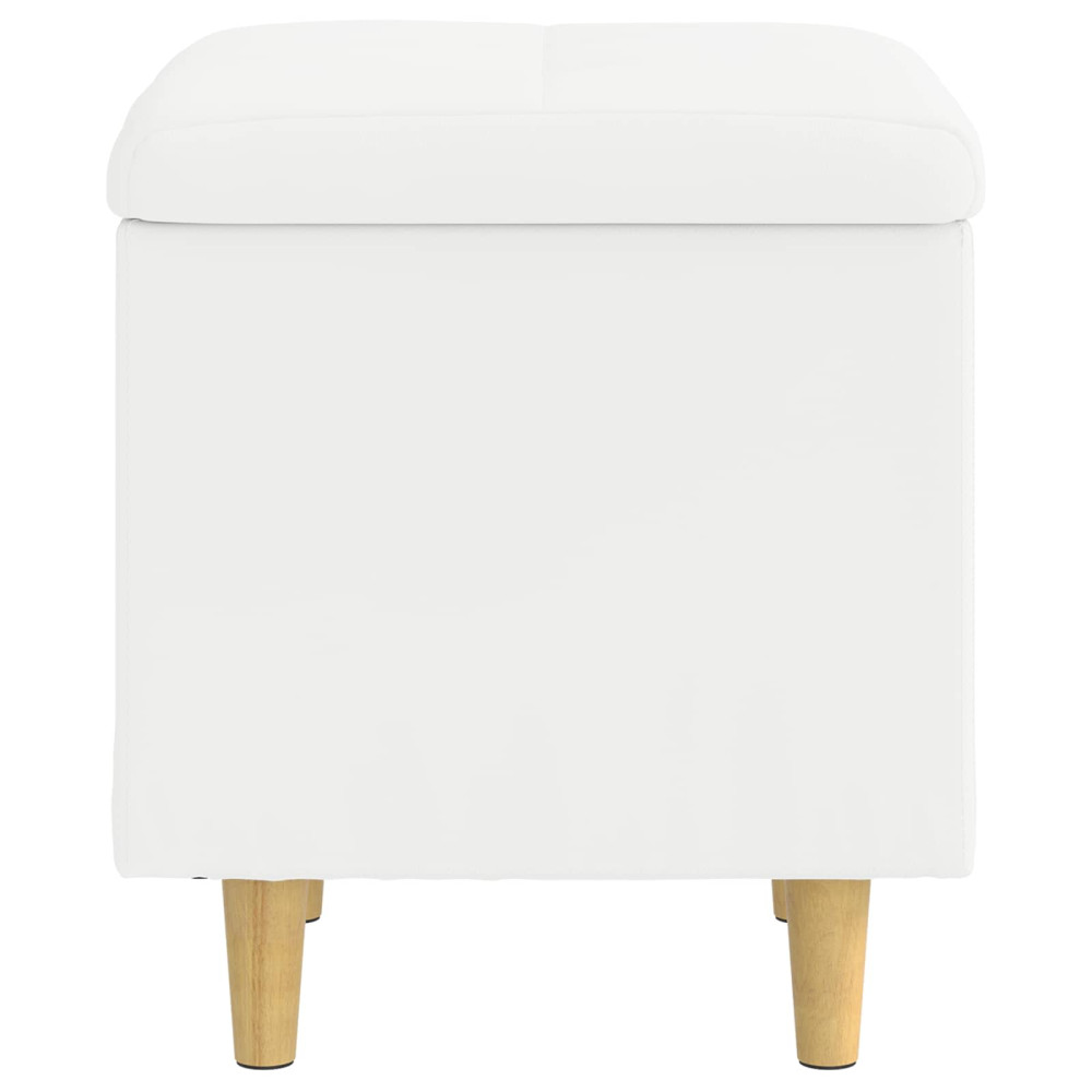 Produktbild för Förvaringspall med kudde Vit 40 x 40 x 45 cm Konstläder
