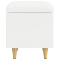 Produktbild för Förvaringspall med kudde Vit 40 x 40 x 45 cm Konstläder