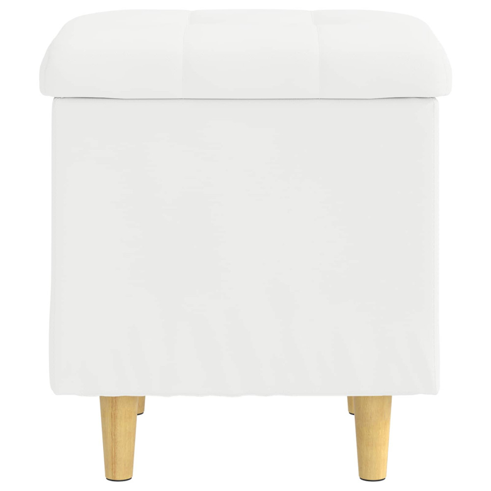 Produktbild för Förvaringspall med kudde Vit 40 x 40 x 45 cm Konstläder
