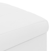 Produktbild för Förvaringspall med kudde Vit 40 x 40 x 45 cm Konstläder