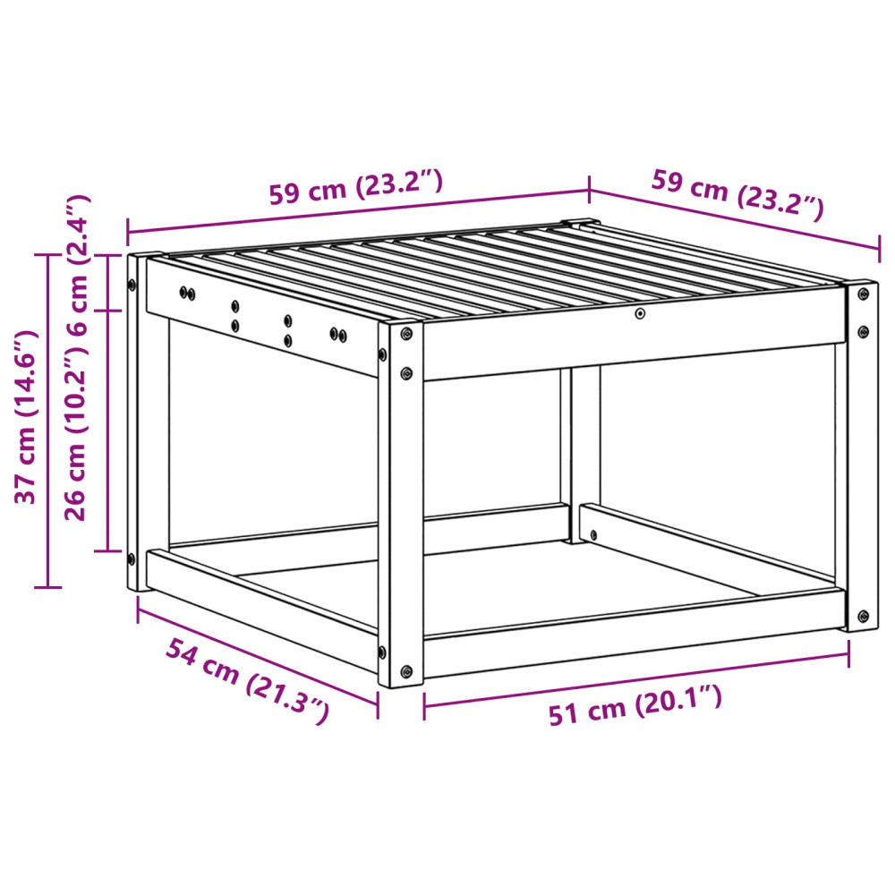 Produktbild för Utomhusbord Massivt Akaciaträ Naturfärg 59 x 59 x 37 cm