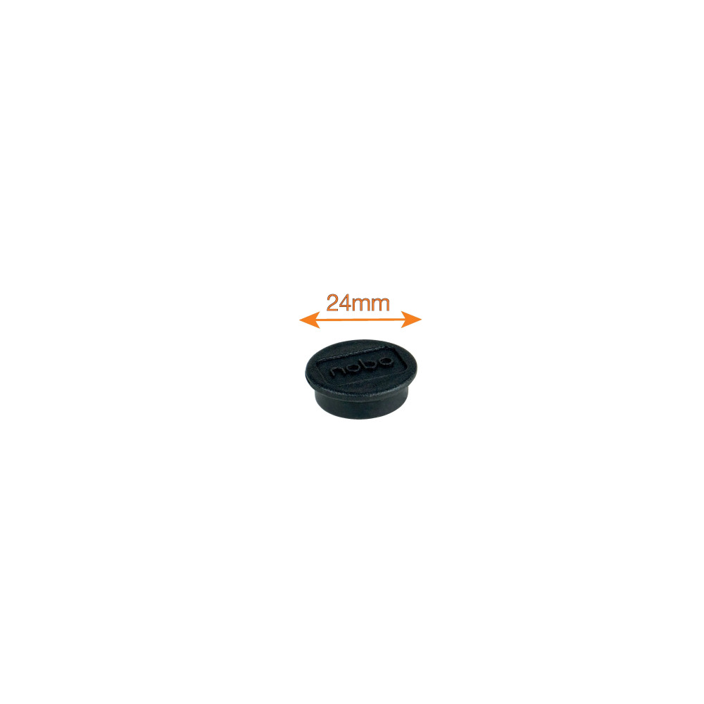 Produktbild för Nobo magnet - 2,4 cm diameter - svart (paket om 10)