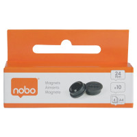 Produktbild för Nobo magnet - 2,4 cm diameter - svart (paket om 10)