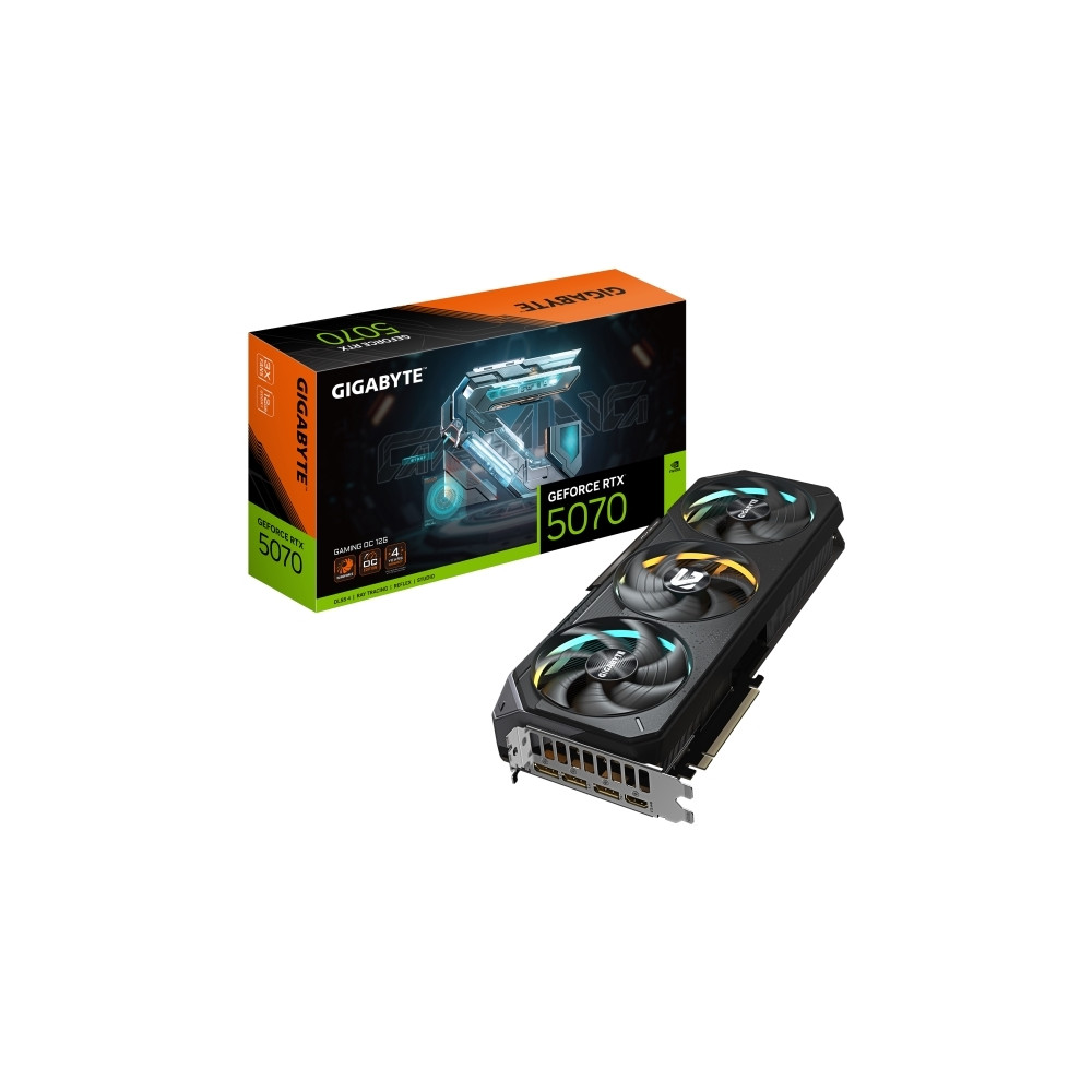 Produktbild för Gigabyte GeForce RTX 5070 GAMING OC 12G - grafikkort - GeForce RTX 5070 - 12 GB