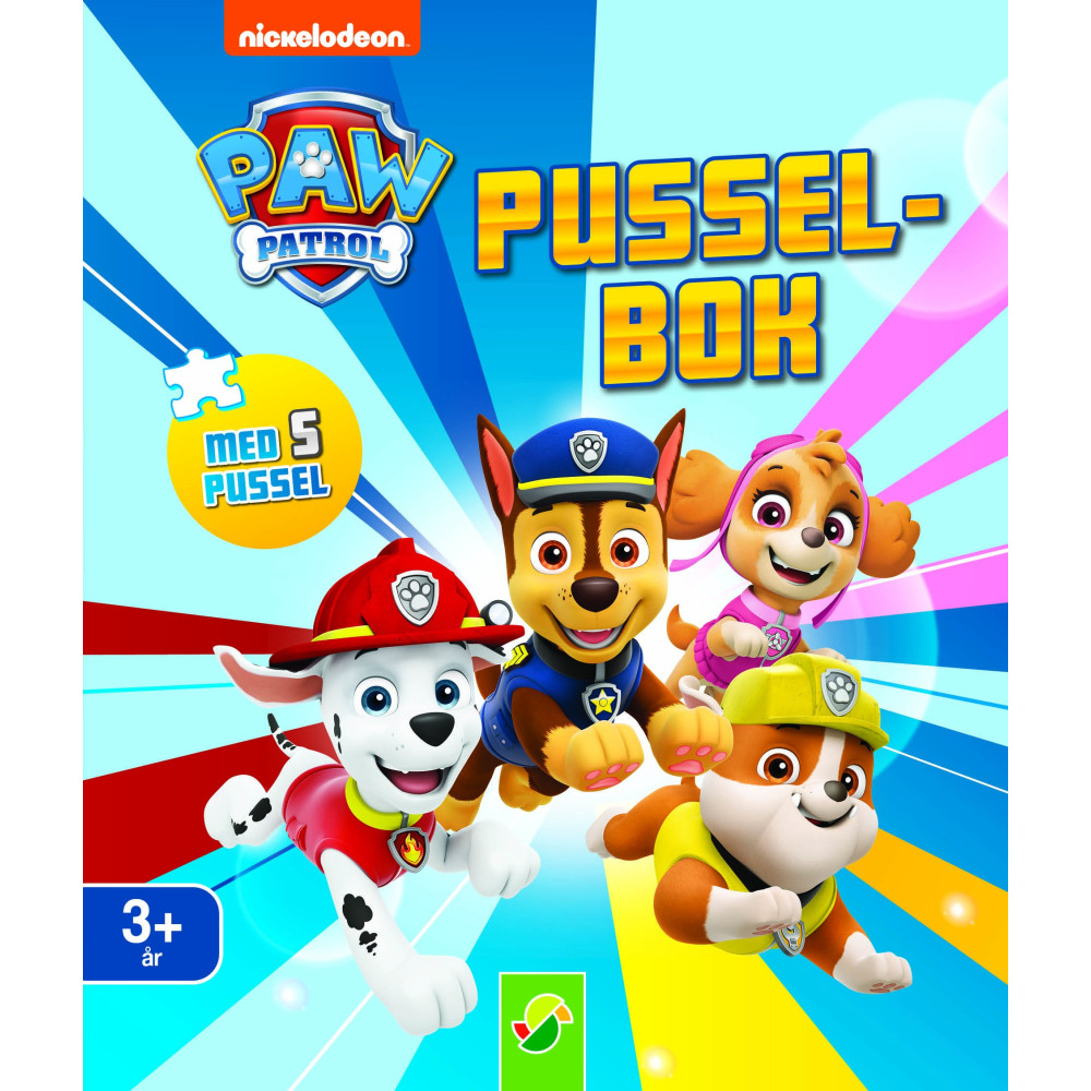 Produktbild för Pusselbok Paw Patrol - 5 pussel (bok, danskt band)