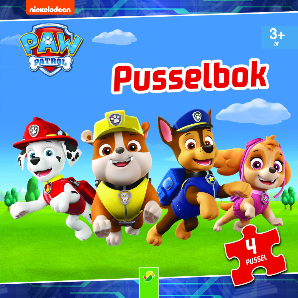 Produktbild för Pusselbok Paw patrol - 4 pussel (bok, danskt band)