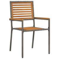 Produktbild för Trädgårdsmöbelset 7 pcs Grå och Brun konstrotting