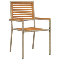 Produktbild för Trädgårdsmöbelset 7 pcs Beige och brun konstrotting