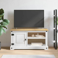Produktbild för TV-skåp Corona Vit 100 x 40 x 52 cm Massiv furu
