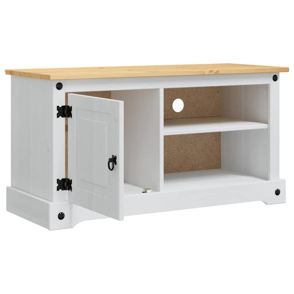 Produktbild för TV-skåp Corona Vit 100 x 40 x 52 cm Massiv furu